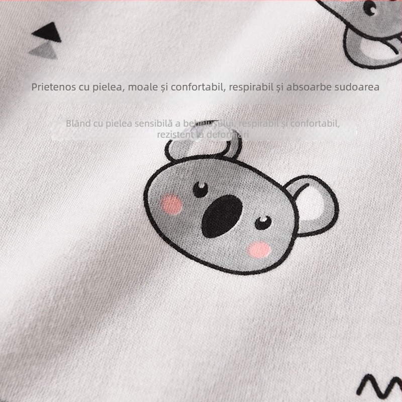 Set cardigan din bumbac pentru bebeluși cu pantaloni cu deschidere în zona crotch, mâneci lungi, pentru 1–3 ani, primăvară-toamnă