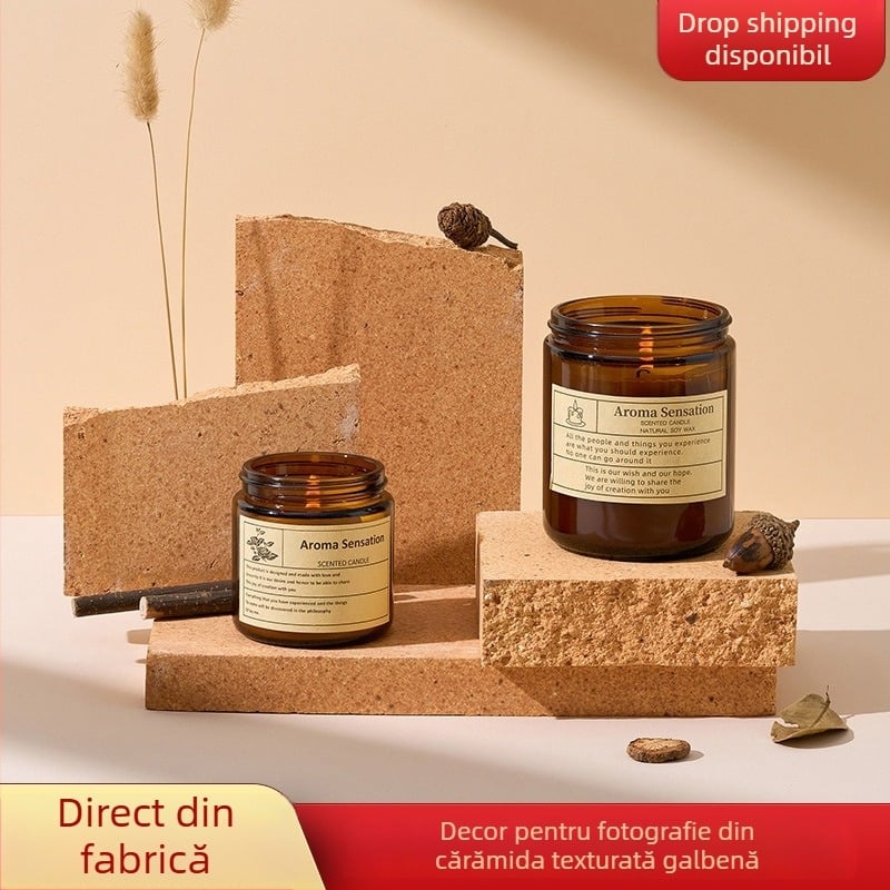 Rekvizite de fotografie cu textură piatră – blocuri geometrice neregulate pentru expunerea cosmeticelor și bijuteriilor, brand Light and Shadow Stars