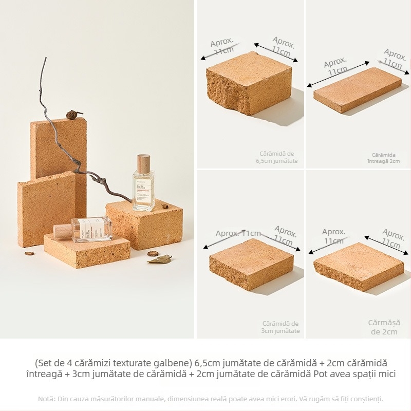 Rekvizite de fotografie cu textură piatră – blocuri geometrice neregulate pentru expunerea cosmeticelor și bijuteriilor, brand Light and Shadow Stars