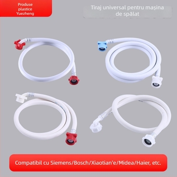 Țevă pentru alimentarea și drenajul mașinii de spălat, cu fileturi universale, PVC, conductă ondulată, presiune nominală 1, temperatură de lucru 1