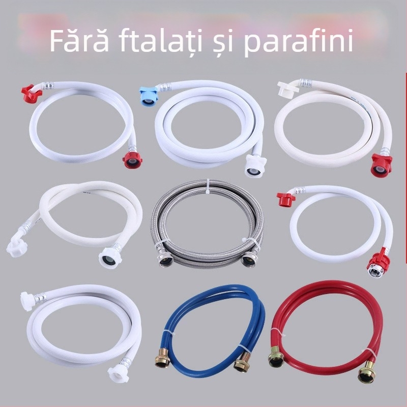Țevă pentru alimentarea și drenajul mașinii de spălat, cu fileturi universale, PVC, conductă ondulată, presiune nominală 1, temperatură de lucru 1
