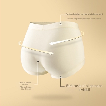 Chiloți din bumbac pentru femei - respirabili, antibacterieni, susținere a abdomenului; talie medie, tricotat; căptușeală în zona crăpă 80–90% fibră regenerată de celuloză; 90–95% bumbac