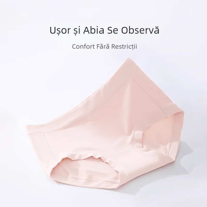 Chiloți din bumbac pentru femei - respirabili, antibacterieni, susținere a abdomenului; talie medie, tricotat; căptușeală în zona crăpă 80–90% fibră regenerată de celuloză; 90–95% bumbac