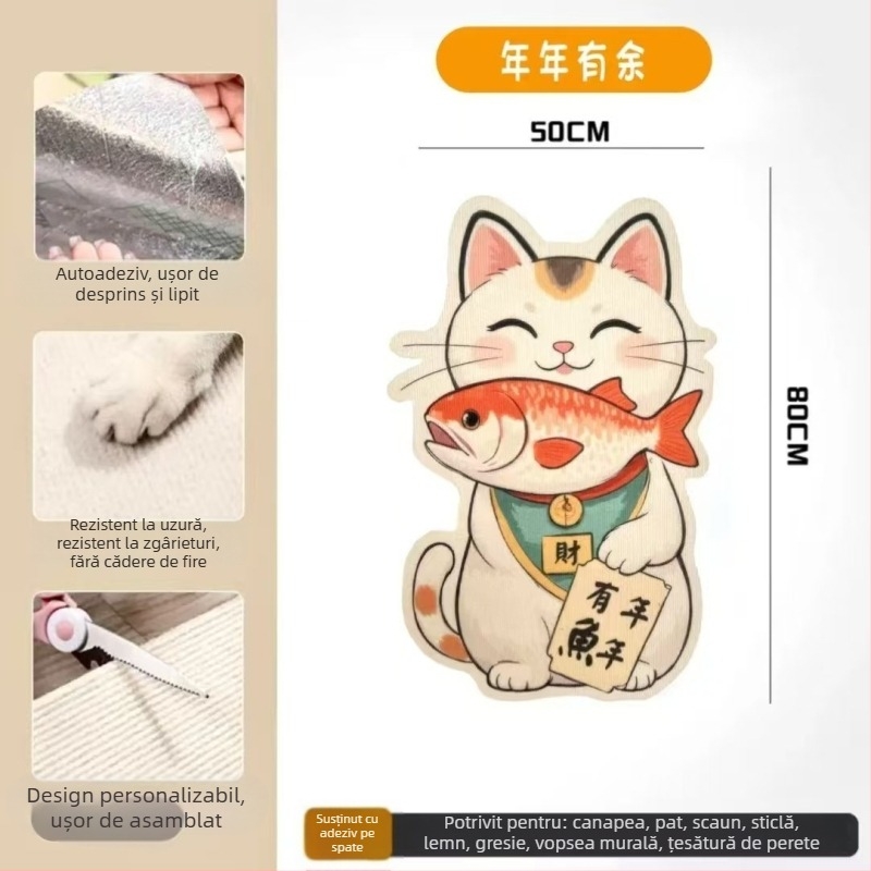 Scară pentru pisici în formă de animație, protecție canapea din fetru, anti-zgârieturi, durabilă, autocolant de perete, multifuncțional, pachet de 100 bucăți