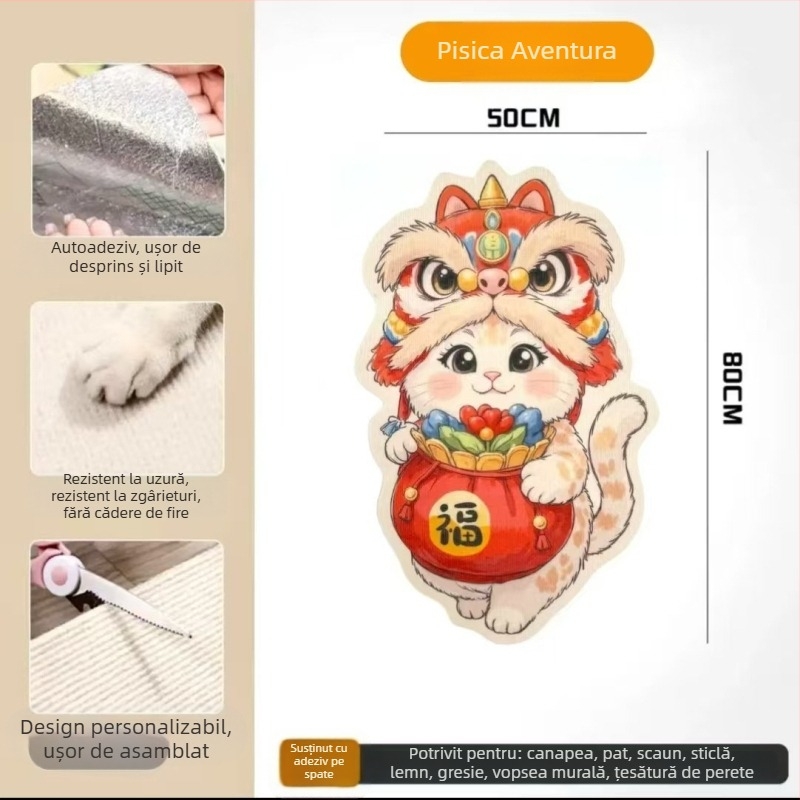 Scară pentru pisici în formă de animație, protecție canapea din fetru, anti-zgârieturi, durabilă, autocolant de perete, multifuncțional, pachet de 100 bucăți