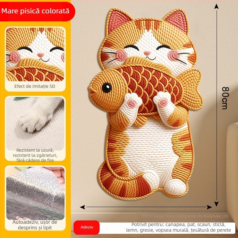 Scară pentru pisici în formă de animație, protecție canapea din fetru, anti-zgârieturi, durabilă, autocolant de perete, multifuncțional, pachet de 100 bucăți