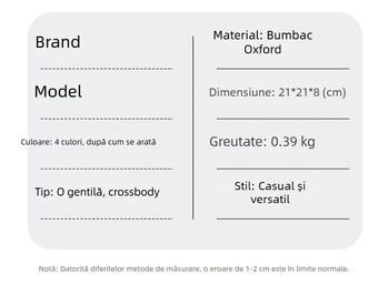 Geantă de umăr pentru bărbați - stil urban minimalist, nailon, model universal, impermeabilă, ultra-ușoară