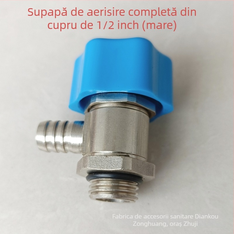 Supapă de golire a radiatoarelor cu conectare filetata, cupru, finisaj nichelat, temperatură de lucru 0–100°C, pentru apă