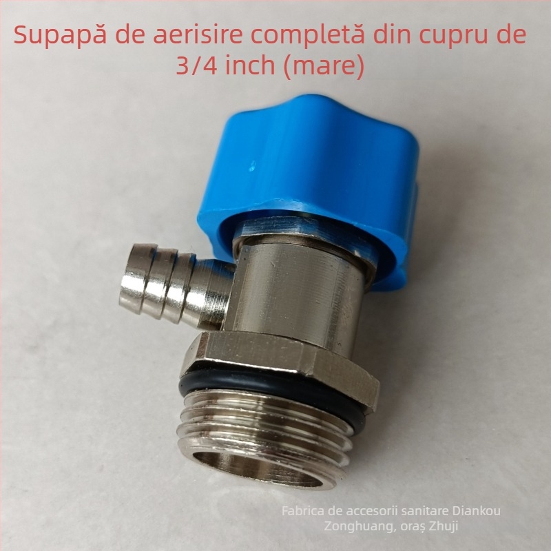Supapă de golire a radiatoarelor cu conectare filetata, cupru, finisaj nichelat, temperatură de lucru 0–100°C, pentru apă