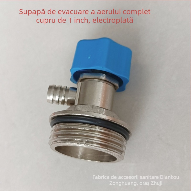 Supapă de golire a radiatoarelor cu conectare filetata, cupru, finisaj nichelat, temperatură de lucru 0–100°C, pentru apă