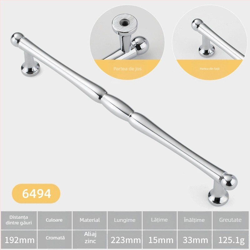 Mâner pentru ușa de dulap — sferic, din aliaj de zinc, stil minimalist italian, montare pe suprafață, model cu o singură gaură