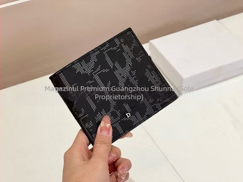 D-brand portofel pentru carduri din piele naturală, model scurt, cusătură diamant, rezistent la uzură