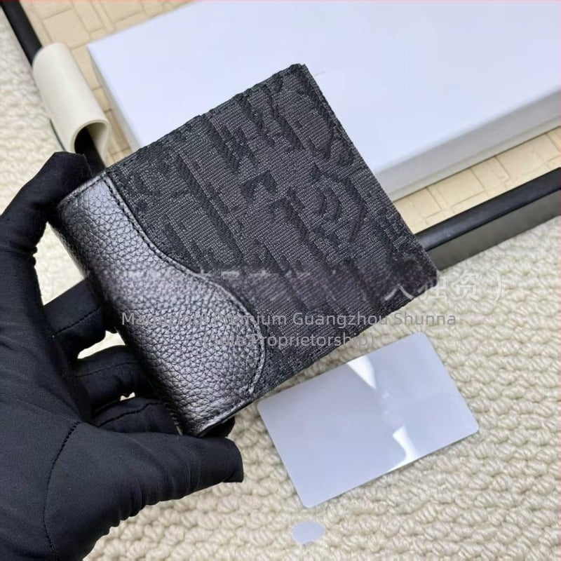 D-brand portofel pentru carduri din piele naturală, model scurt, cusătură diamant, rezistent la uzură