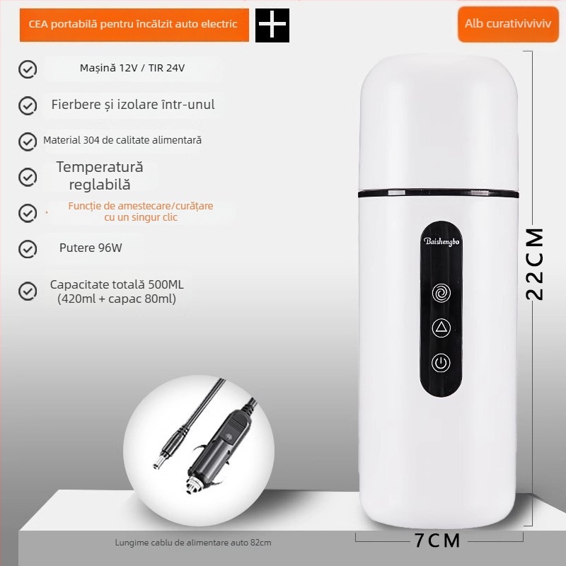 Masaj montat în mașină pentru încălzirea apei, izolație, material canvas, putere 1W