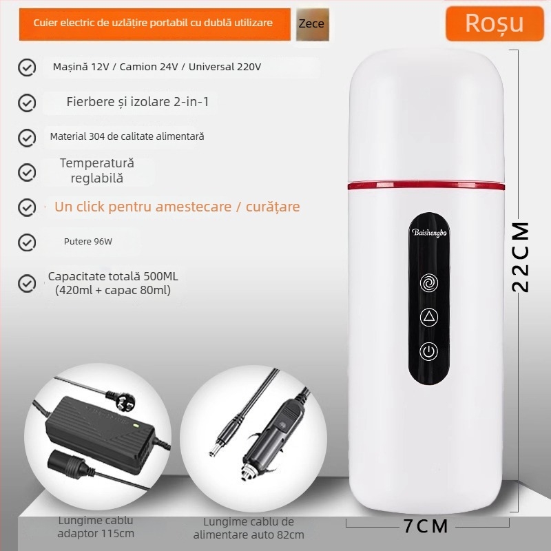 Masaj montat în mașină pentru încălzirea apei, izolație, material canvas, putere 1W