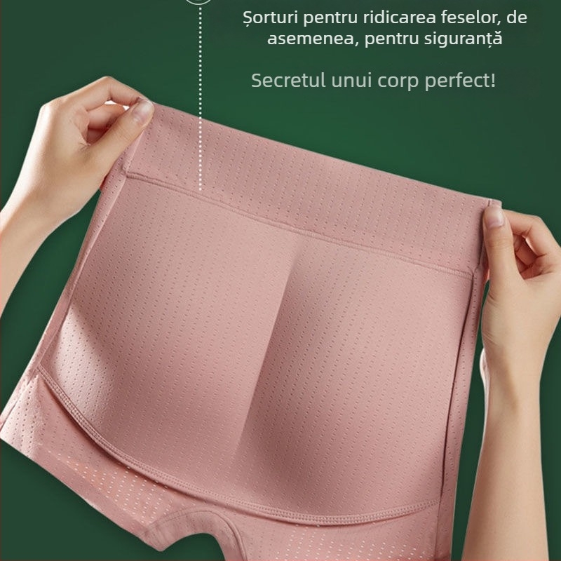Boxeri damă cu inserții încorporate pentru fese, talie medie, respirabili, nylon 80-90% cu căptușeală din bumbac