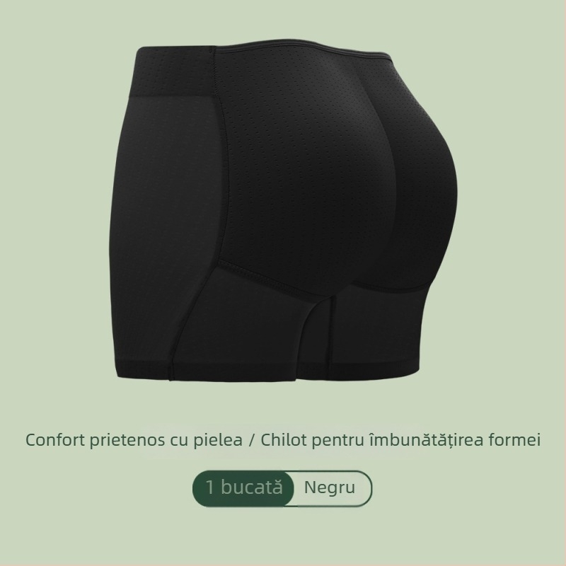 Boxeri damă cu inserții încorporate pentru fese, talie medie, respirabili, nylon 80-90% cu căptușeală din bumbac