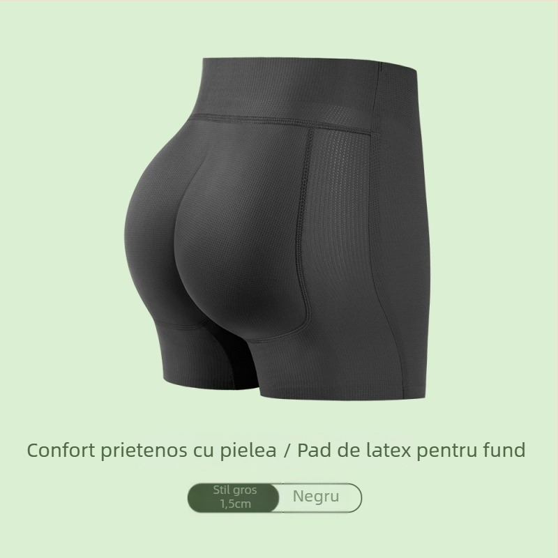 Boxeri damă cu inserții încorporate pentru fese, talie medie, respirabili, nylon 80-90% cu căptușeală din bumbac