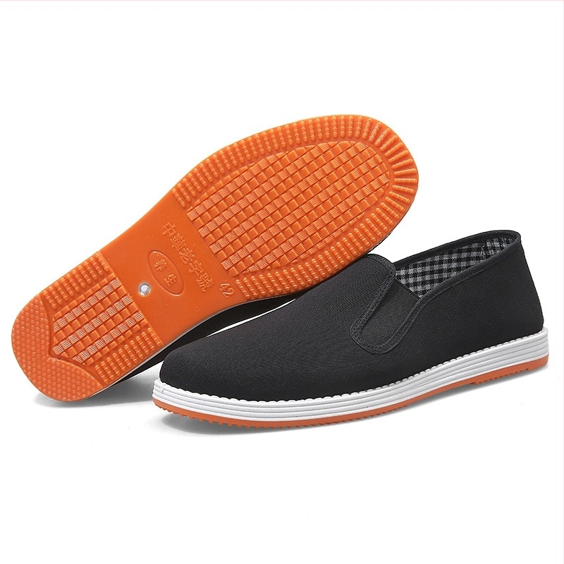 Pantofi din pânză pentru bărbați, casual, cu vârf rotund, talpă cusută, branț textil