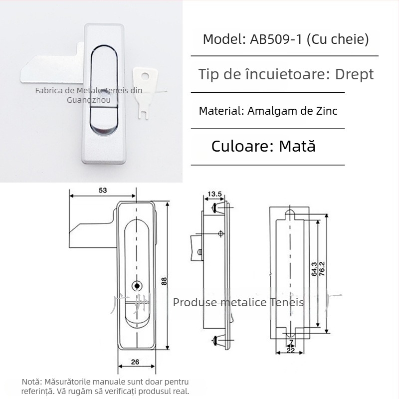 Tenace AB509 încuietoare din alloy de zinc pentru panouri de distribuție