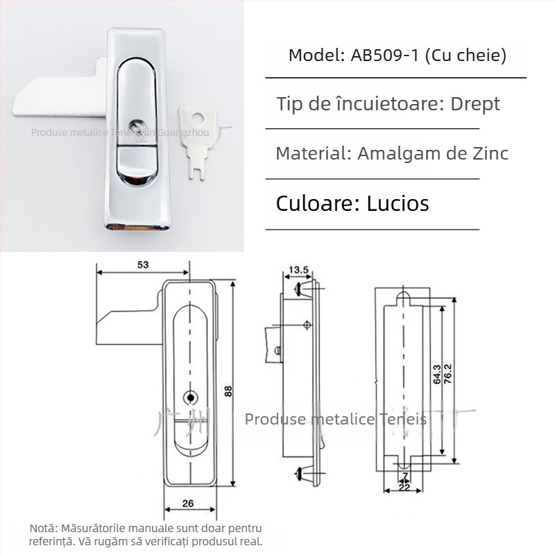 Tenace AB509 încuietoare din alloy de zinc pentru panouri de distribuție