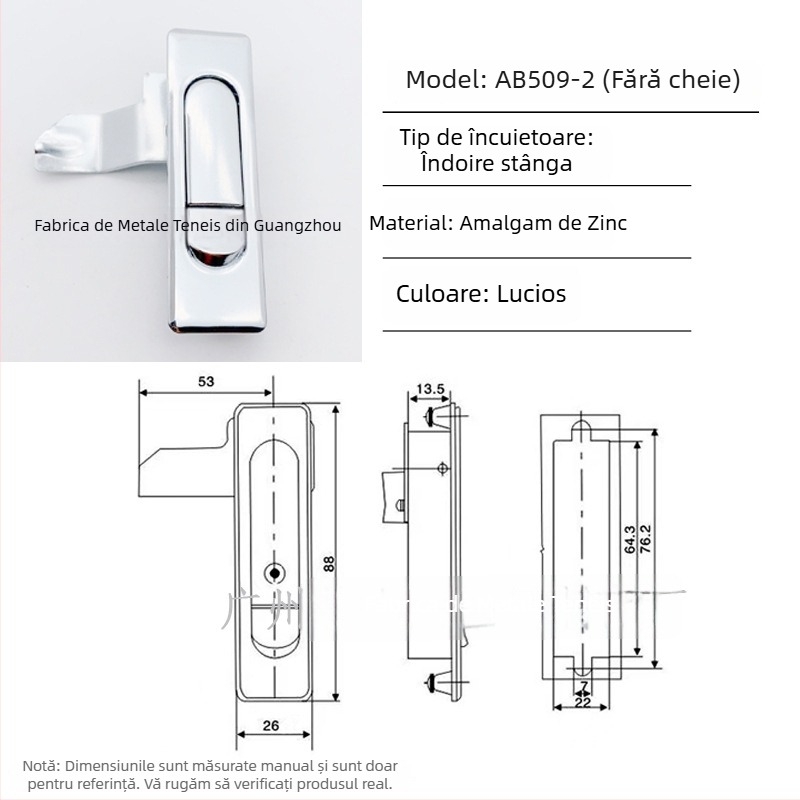 Tenace AB509 încuietoare din alloy de zinc pentru panouri de distribuție