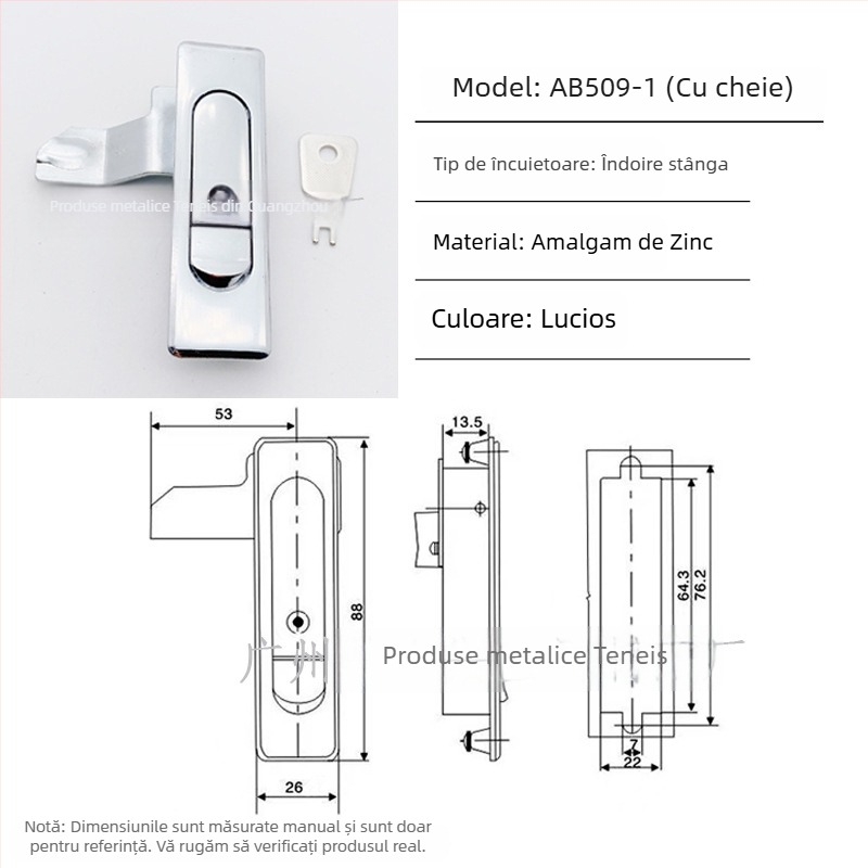 Tenace AB509 încuietoare din alloy de zinc pentru panouri de distribuție