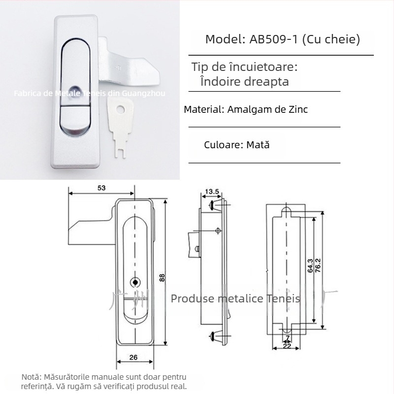 Tenace AB509 încuietoare din alloy de zinc pentru panouri de distribuție