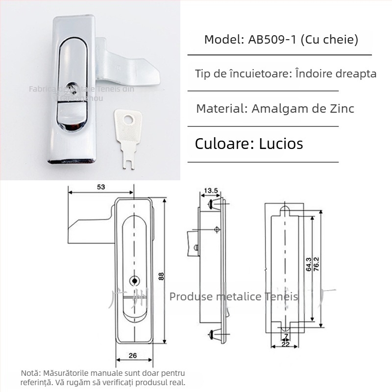 Tenace AB509 încuietoare din alloy de zinc pentru panouri de distribuție