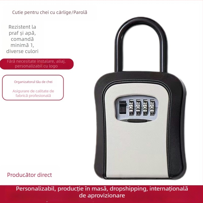 Cutie de chei cu parolă, montaj pe perete, model KX803, ABS plastic, Grosime tijă încuietoare 8 mm