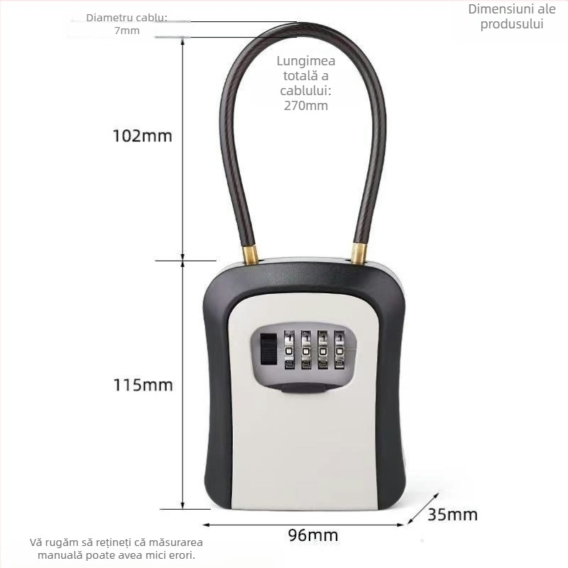 Cutie de chei cu parolă, montaj pe perete, model KX803, ABS plastic, Grosime tijă încuietoare 8 mm