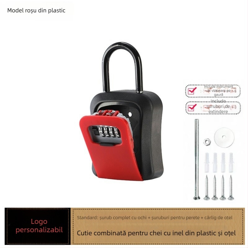 Cutie de chei cu parolă, montaj pe perete, model KX803, ABS plastic, Grosime tijă încuietoare 8 mm