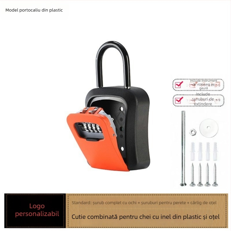 Cutie de chei cu parolă, montaj pe perete, model KX803, ABS plastic, Grosime tijă încuietoare 8 mm