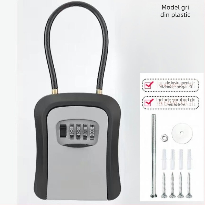 Cutie de chei cu parolă, montaj pe perete, model KX803, ABS plastic, Grosime tijă încuietoare 8 mm