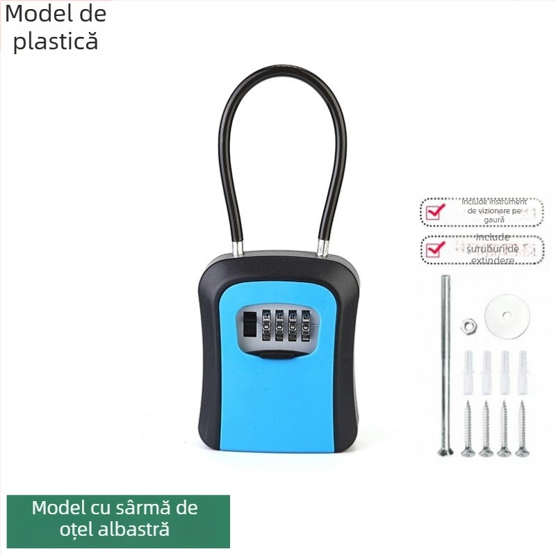 Cutie de chei cu parolă, montaj pe perete, model KX803, ABS plastic, Grosime tijă încuietoare 8 mm