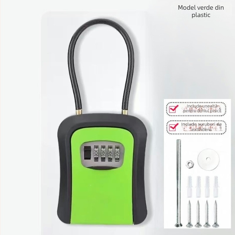 Cutie de chei cu parolă, montaj pe perete, model KX803, ABS plastic, Grosime tijă încuietoare 8 mm