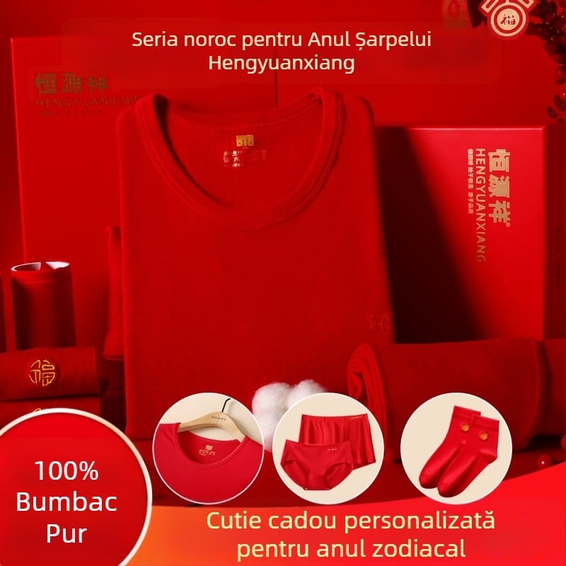 Set termic pentru bărbați din bumbac 100%, antibacterian, trei straturi, grosime extra 501–600 g/m², top cu mânecă lungă și guler simplu, pantaloni incluși