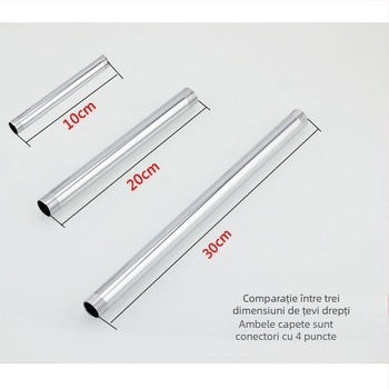 Qt132 Bară de duș cu țeavă dreaptă, construcție din cupru/ oțel inoxidabil, montaj filetat ascuns, 0–95°C, 1 MPa