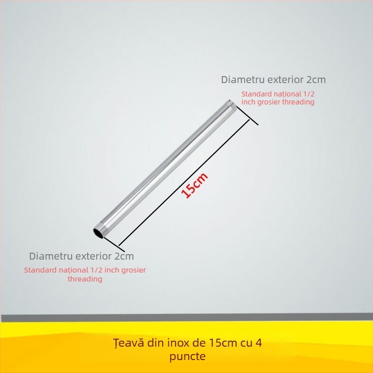 Qt132 Bară de duș cu țeavă dreaptă, construcție din cupru/ oțel inoxidabil, montaj filetat ascuns, 0–95°C, 1 MPa