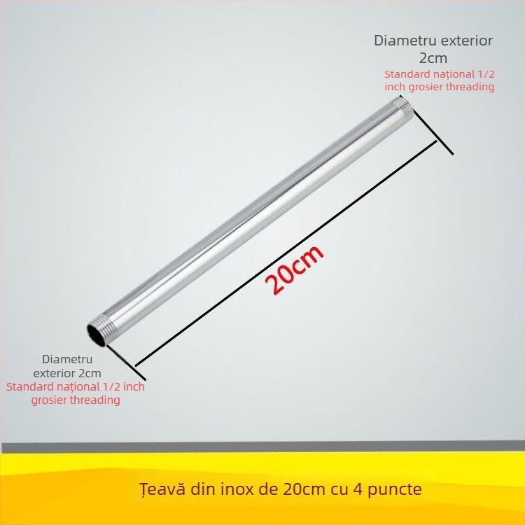 Qt132 Bară de duș cu țeavă dreaptă, construcție din cupru/ oțel inoxidabil, montaj filetat ascuns, 0–95°C, 1 MPa