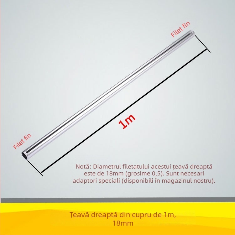 Qt132 Bară de duș cu țeavă dreaptă, construcție din cupru/ oțel inoxidabil, montaj filetat ascuns, 0–95°C, 1 MPa