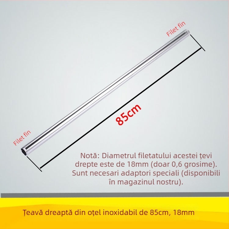Qt132 Bară de duș cu țeavă dreaptă, construcție din cupru/ oțel inoxidabil, montaj filetat ascuns, 0–95°C, 1 MPa