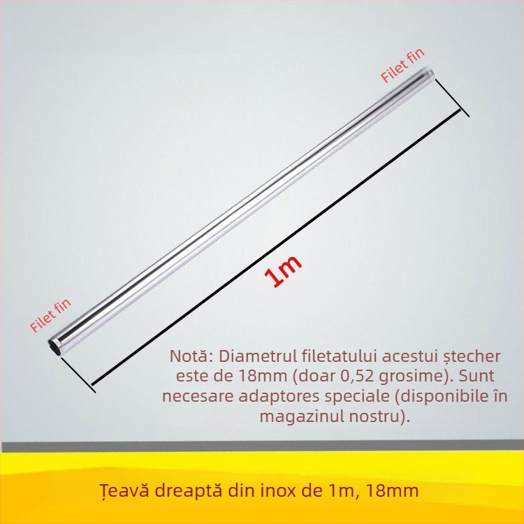 Qt132 Bară de duș cu țeavă dreaptă, construcție din cupru/ oțel inoxidabil, montaj filetat ascuns, 0–95°C, 1 MPa