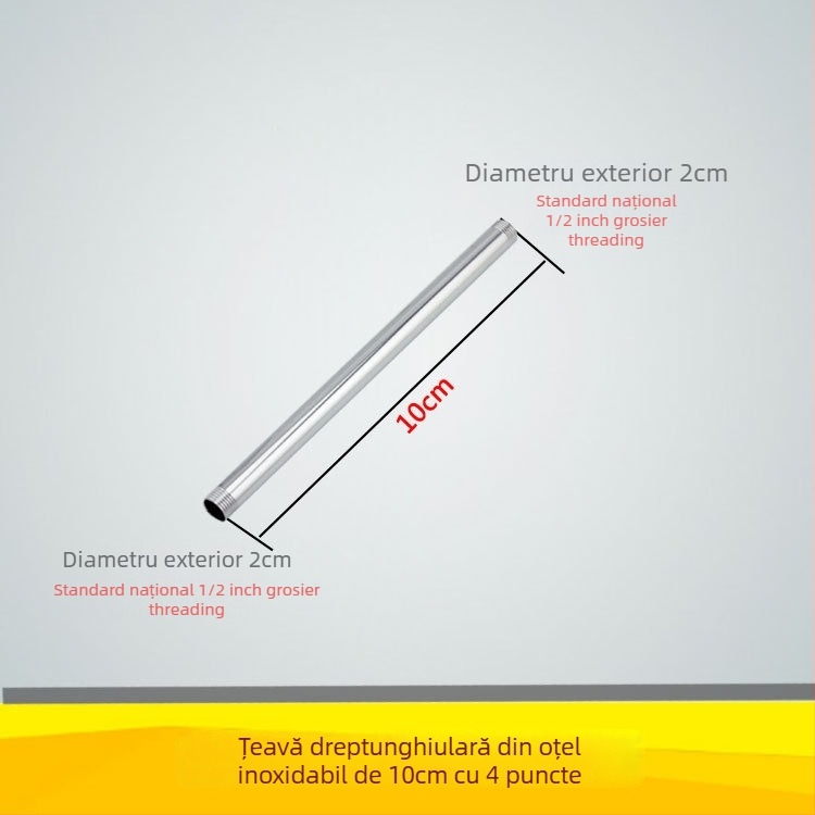 Qt132 Bară de duș cu țeavă dreaptă, construcție din cupru/ oțel inoxidabil, montaj filetat ascuns, 0–95°C, 1 MPa