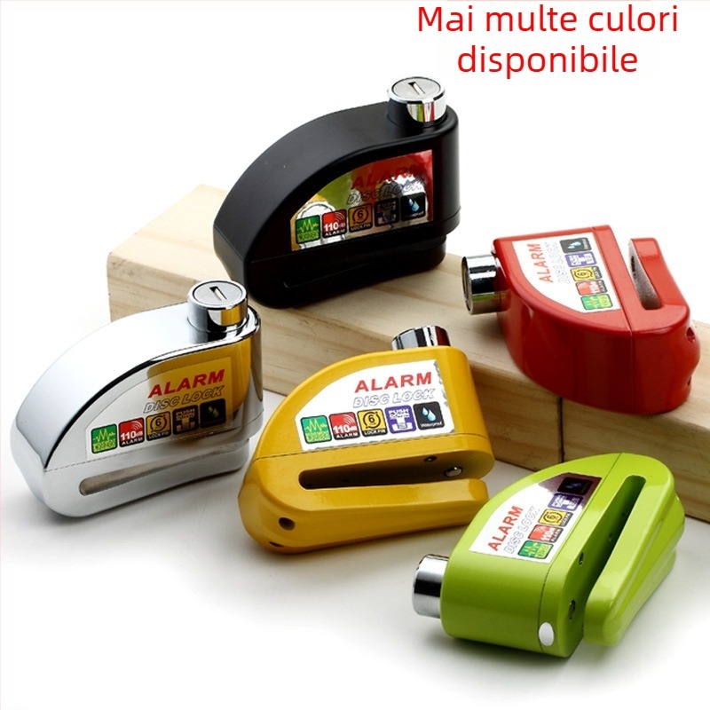 Lacăt cu alarmă pentru disc de frână pentru bicicletă electrică și motocicletă, DF 8308, Material: aliaj zinc-cupru, Greutate: 0,51 kg