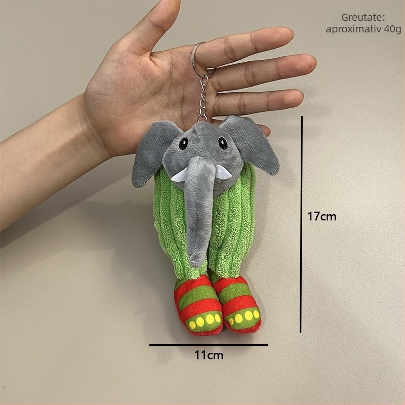 Figură din pluș pentru chei — pandantiv animal, pluș scurt, umplutură din PP bumbac, seria animalelor