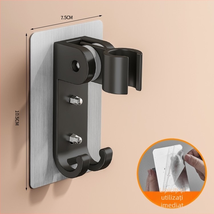 Suport pentru duș montat pe perete, aluminiu spațial, rotativ, model 1515