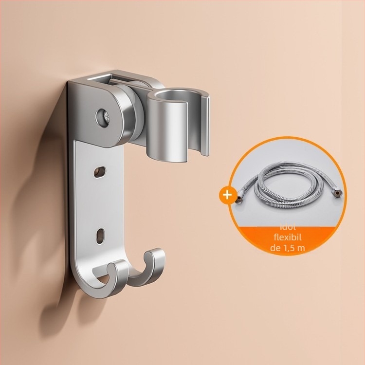 Suport pentru duș montat pe perete, aluminiu spațial, rotativ, model 1515
