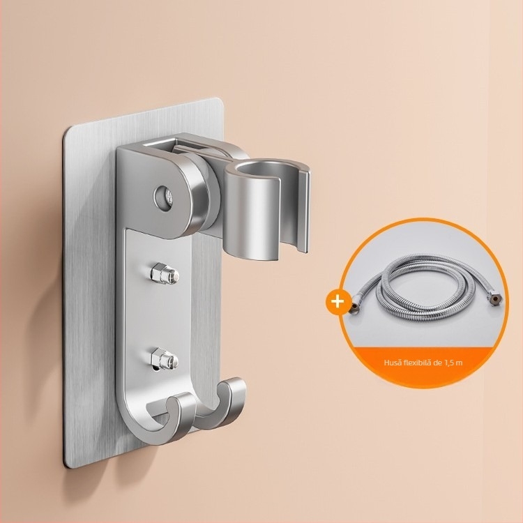 Suport pentru duș montat pe perete, aluminiu spațial, rotativ, model 1515