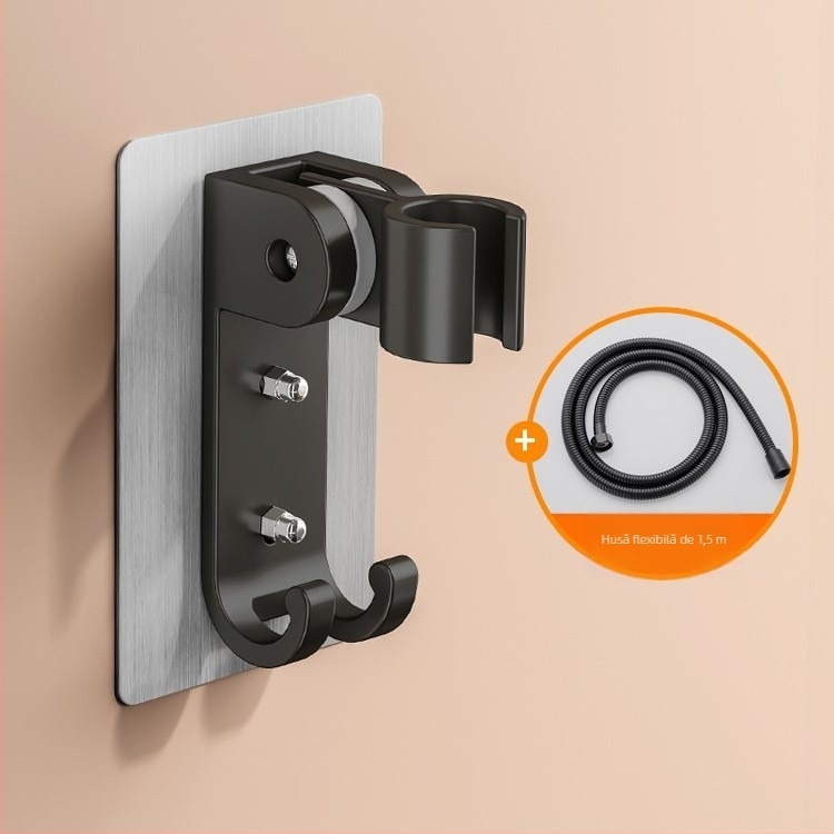 Suport pentru duș montat pe perete, aluminiu spațial, rotativ, model 1515